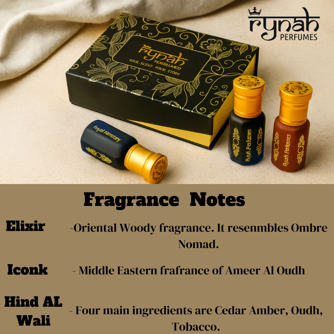 Attar - Luxury Gift Set - Men - 3 x 6 ml (Best selling Attar Gift Set)