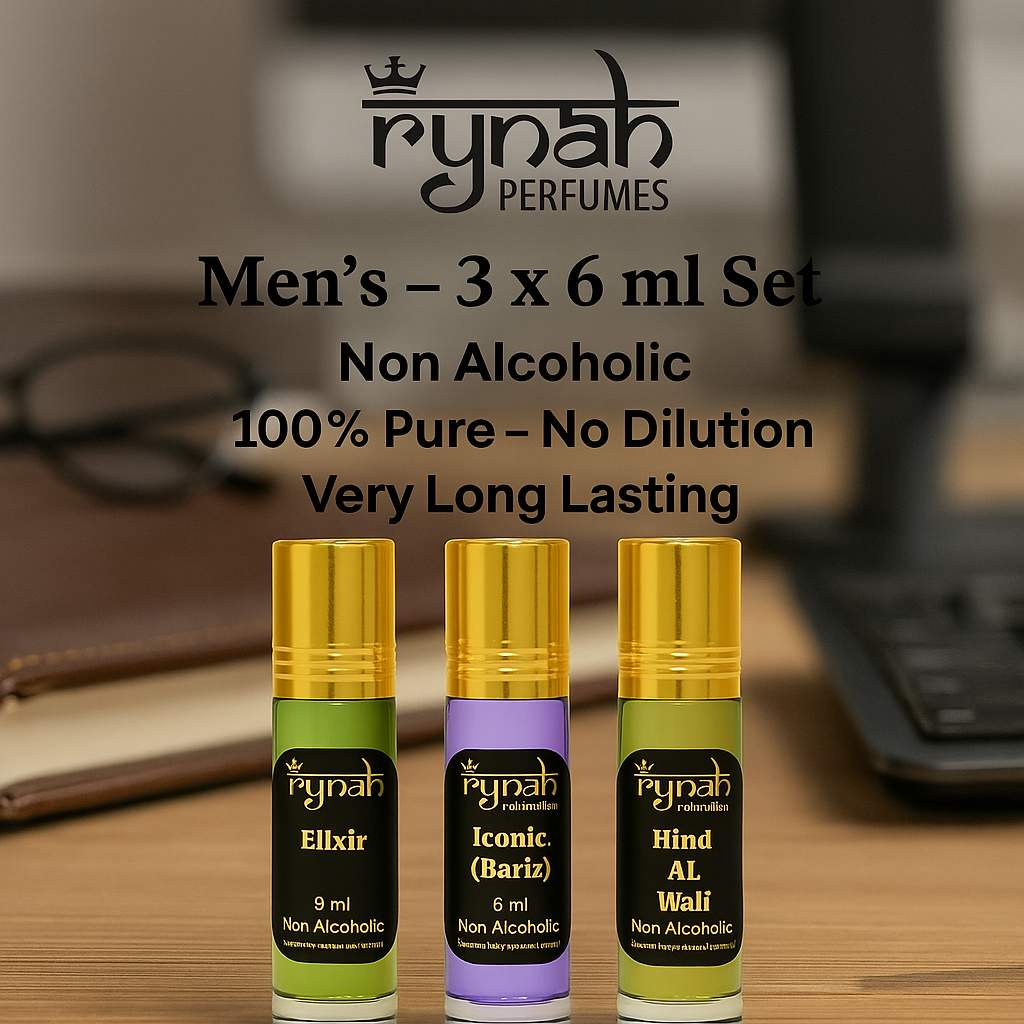 Attar Set - Men - 3 x 6 ml (Best selling Men's Attar Set)