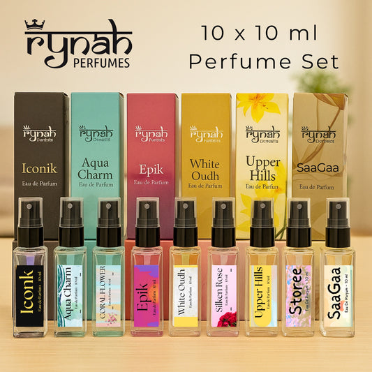 1)  Mini Perfume Set - Unisex - 10 x 10 ml (Value for Money Deal)