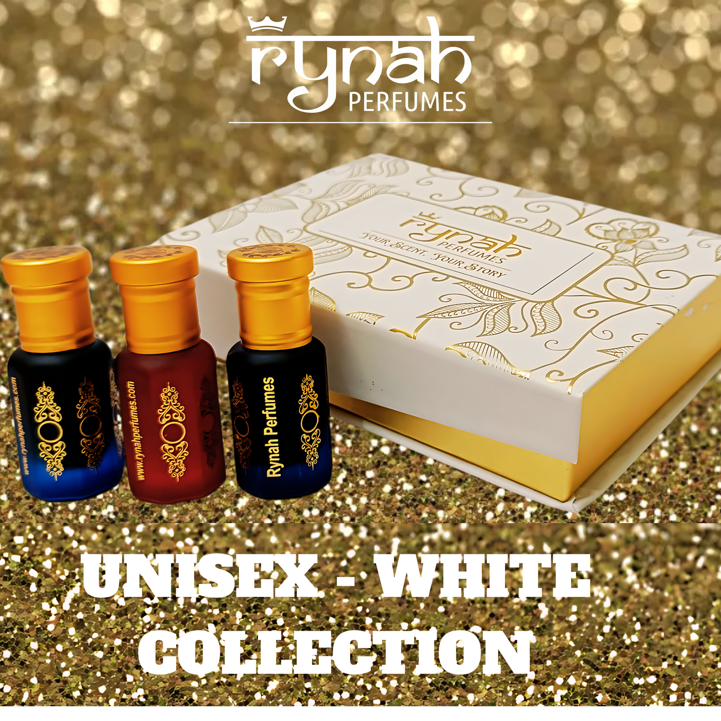 Fragrance Oil - Attar - White Unisex Luxury Collection - Set of 3 x 6 ml