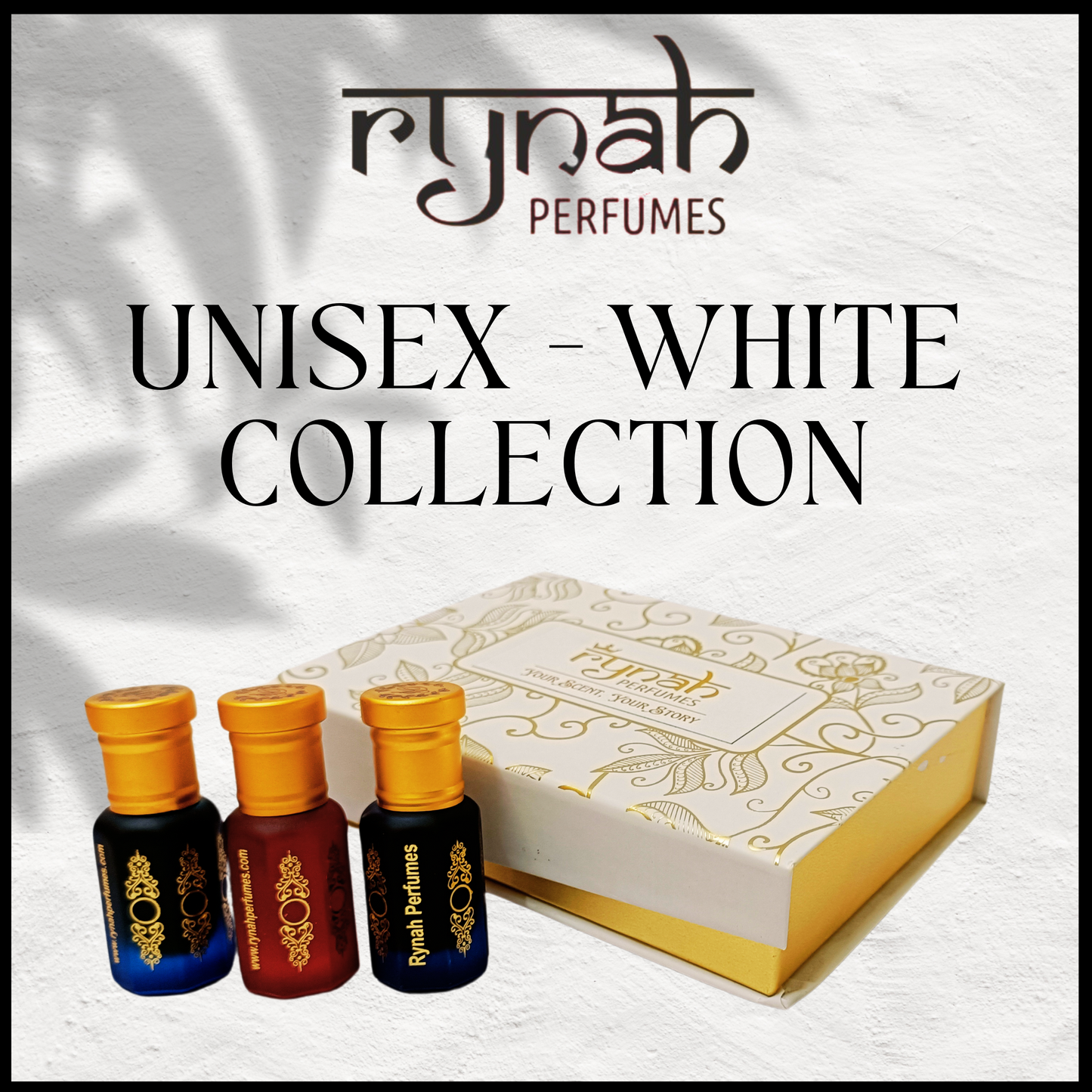 Fragrance Oil - Attar - White Unisex Luxury Collection - Set of 3 x 6 ml